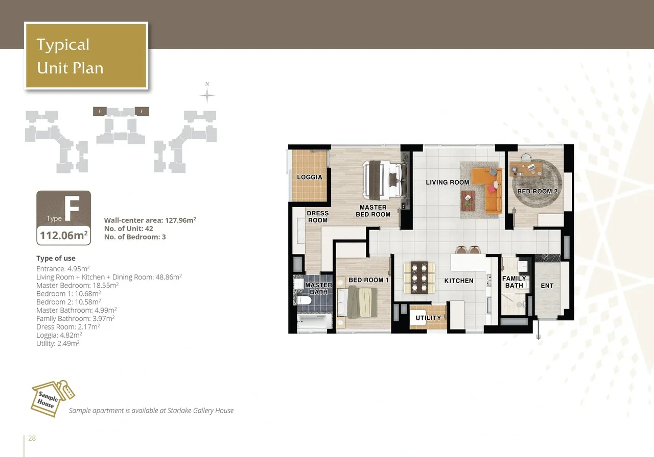 [GIÁ TỐT] Cho thuê căn hộ 3PN/112m2 căn góc, khoảng tầng 15-20, view Hồ, full nội thất, tòa 902 Starlake